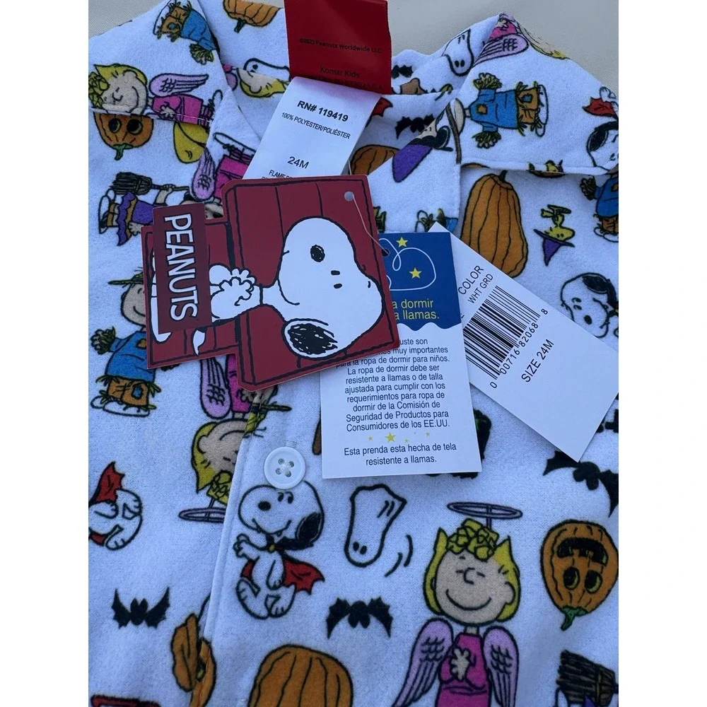 Peanuts Charlie Brown Halloween 2 Piece PJ Set Unisex 24 Mos. New With Tags!